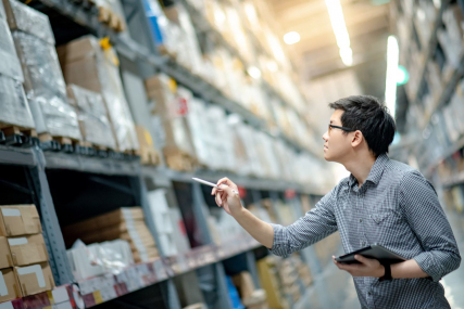 Man looking at inventory